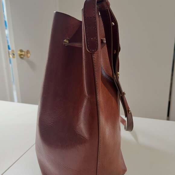 Mansur Gavriel Large Brown Bucket Bag - Picture 4 of 7